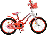 Joli vélo pour enfants Volare - filles - 18 pouces - rouge blanc