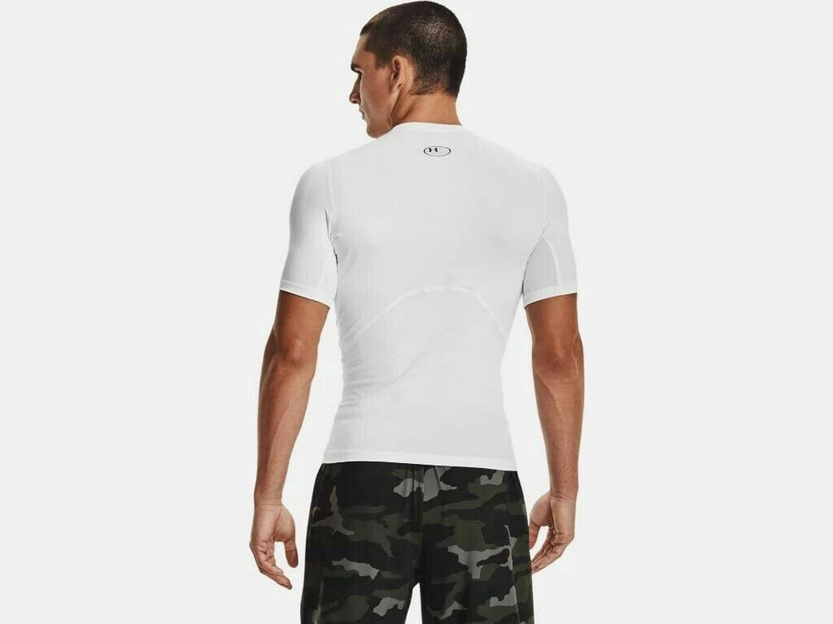 Under Armour UA HG Armour Comp SS-WHT chemise de sport homme - blanc - noir