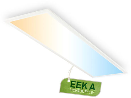 B.K.licht briloner piatto – plafonnier – cherchez une source de lumière* – panneau LED – dimmable avec télécommande – CCT réglable – blanc – 100 x 25 x 6 cm