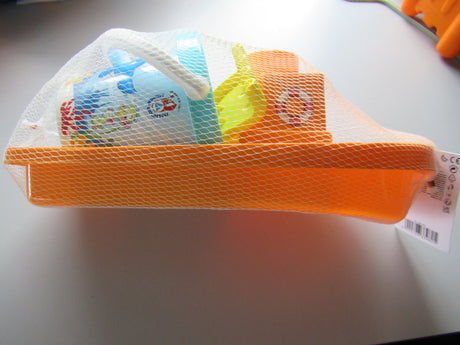 Androni happy fish seau set 4 pièces – orange avec imprimé poisson