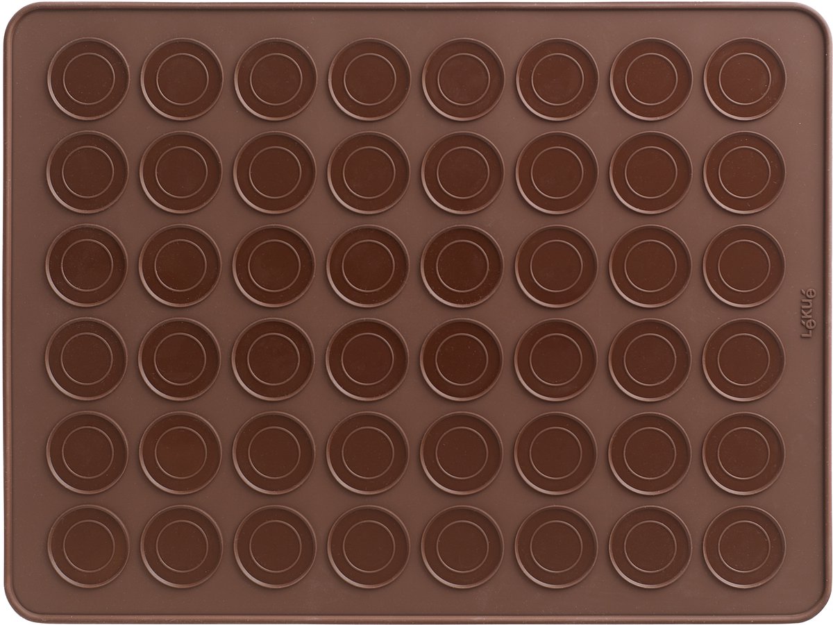 Tapis de cuisson Lékué 24 macarons 40 cm - marron