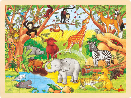 Goki Wooden Jigsaw Puzzle - Jungle, 48st.