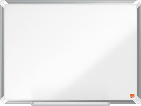 Tableau blanc magnétique émaillé Nobo premium plus - avec plumier - avec marqueur pour tableau blanc - 600x450mm