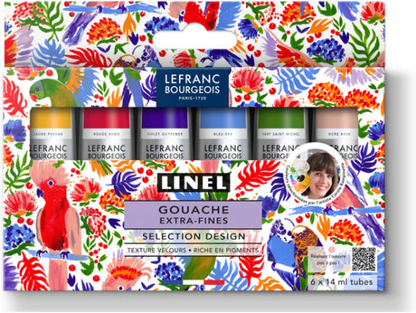 Lefranc bourgeois 302057 coffret gouache extra-fine linel « design » 6×14 ml | peinture gouache professionnelle