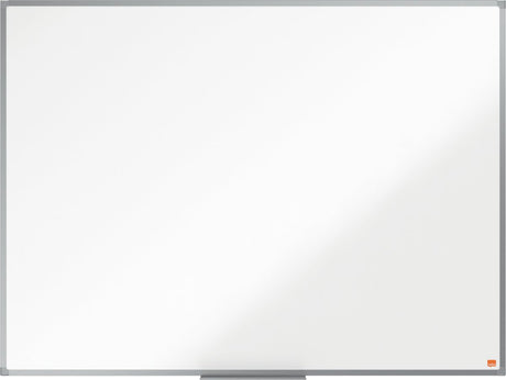 Tableau blanc émaillé magnétique Nobo essence avec plumier - 1200x900mm - idéal pour le bureau - blanc