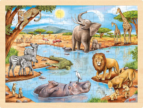 Goki Wooden Jigsaw Puzzle African Savanne, 96st.