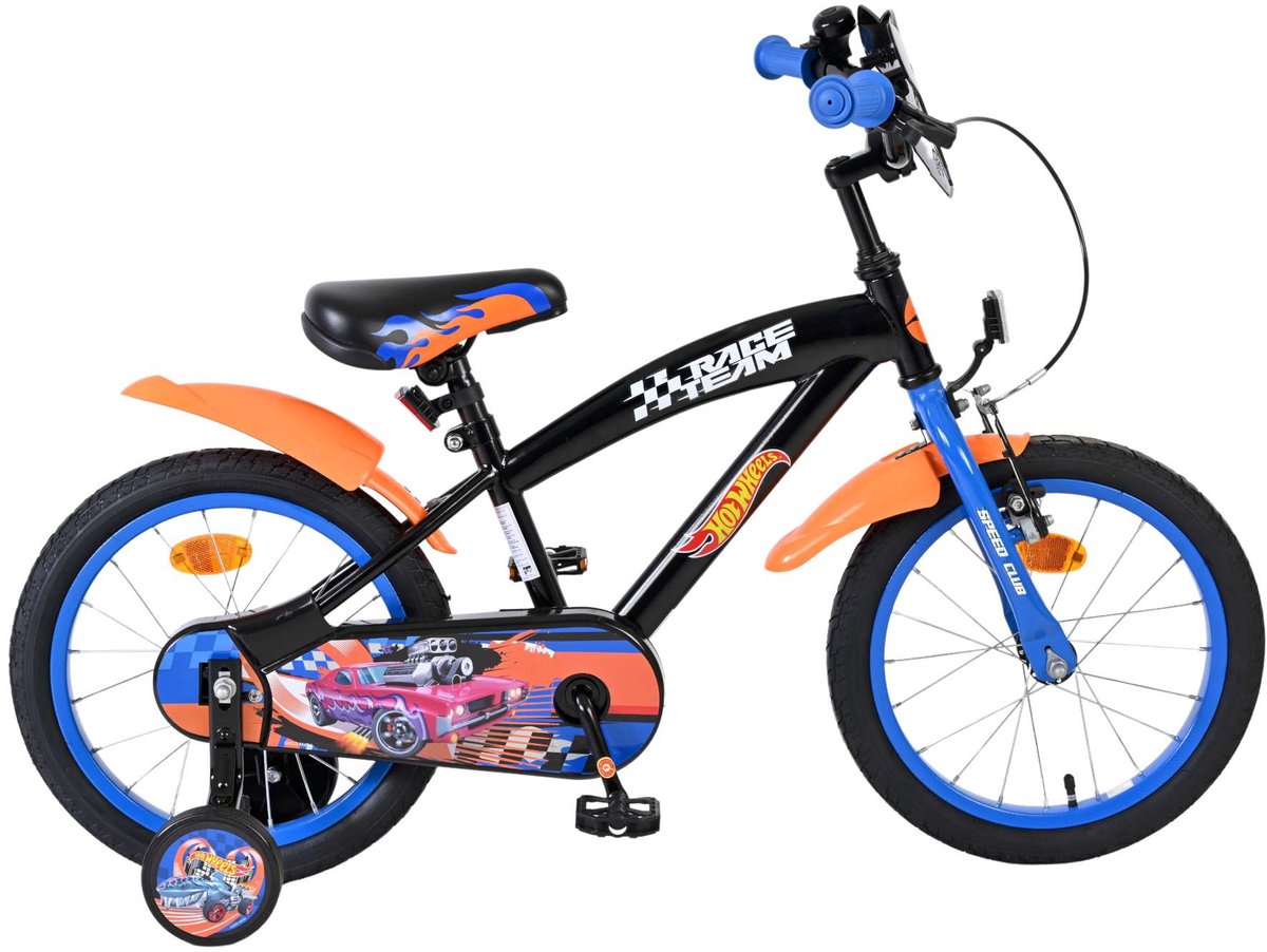 Vélo pour enfants Heiße Räder Hot Wheels - garçons - 16 pouces - noir orange bleu