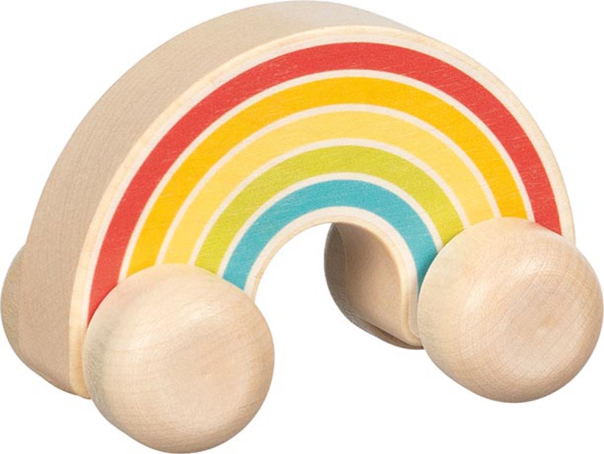 Véhicule en bois Goki arc-en-ciel
