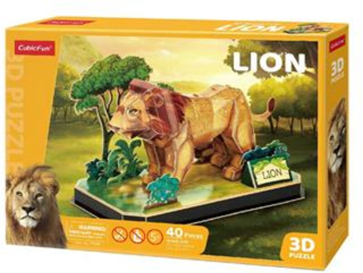Puzzle 3D amusant et cubique, lion