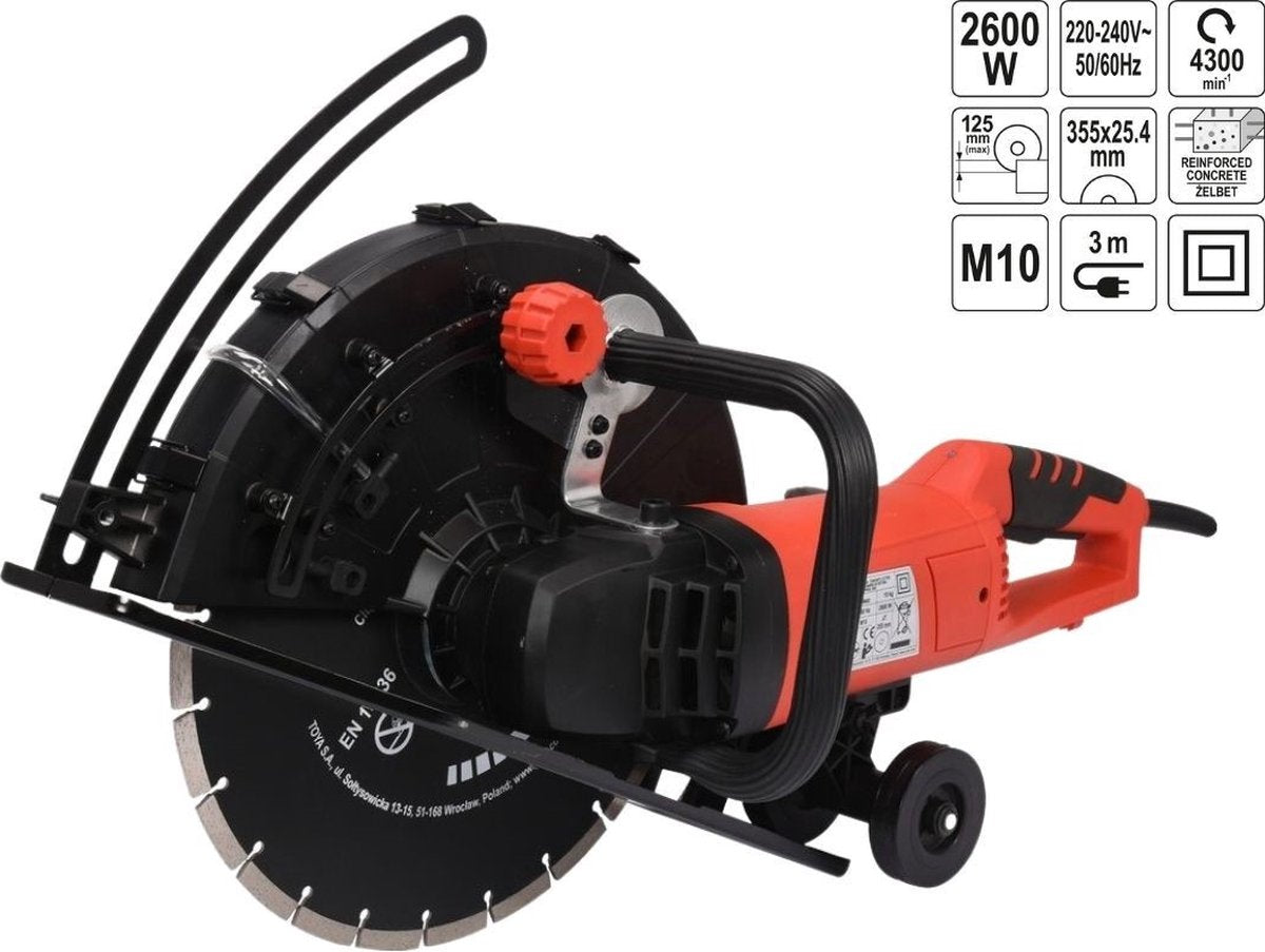 Machine de découpe Yato pour béton - 2600w - 350 mm