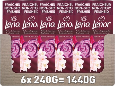 Lenor booster de parfum jasmin rose de mai - 6 x 240 grammes - parfum lavant