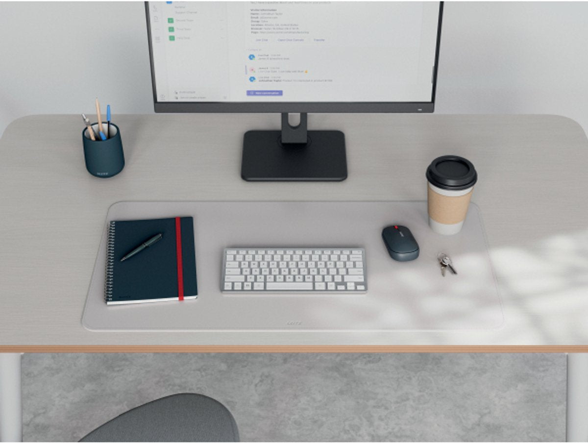 Leitz grand sous-main 80×40 cm – antidérapant – sous-main – imperméable – pour clavier souris – gris