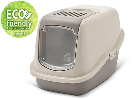 Savic toilette pour chat Nestor Happy Planet 56x39x38,5 cm - bac à litière - gris granit moka
