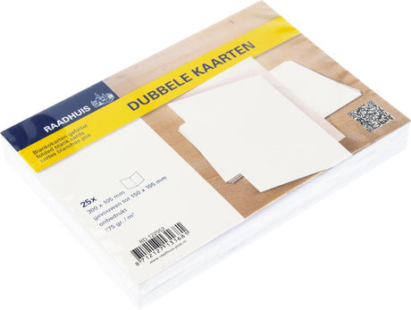 Kangaro dubbele kaarten - 105x150mm - 300 grams - wit - 25 stuks