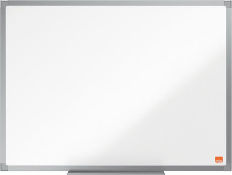 Tableau blanc émaillé magnétique Nobo essence avec plumier - 600x450mm - blanc