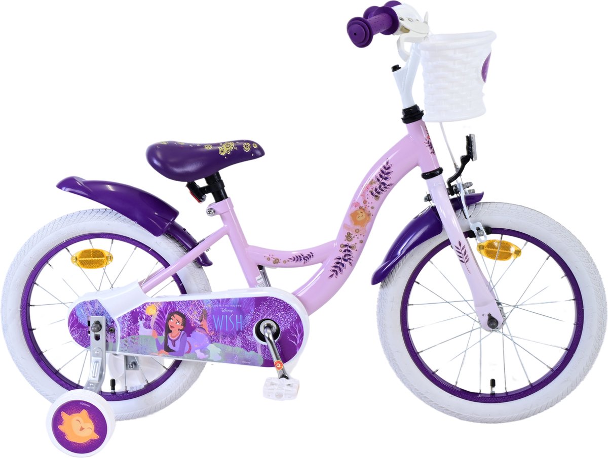 Vélo enfant Volare Disney Wish - filles - 16 pouces - violet