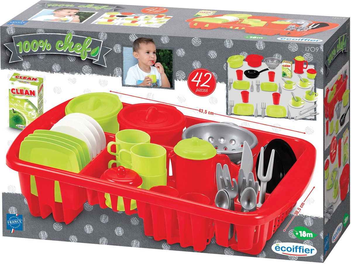 Ecoffier set vaisselle ecoiffier 100% chef - 42 pcs.