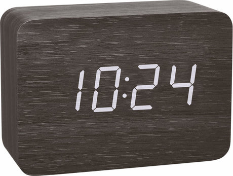 Tfa dostmann 60.2549.01 réveil radiocommandé en bois, marron foncé heures d'alarme : 1