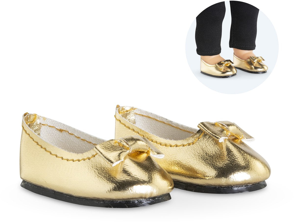 Ballerines Corolle dorées pour poupée, 36cm