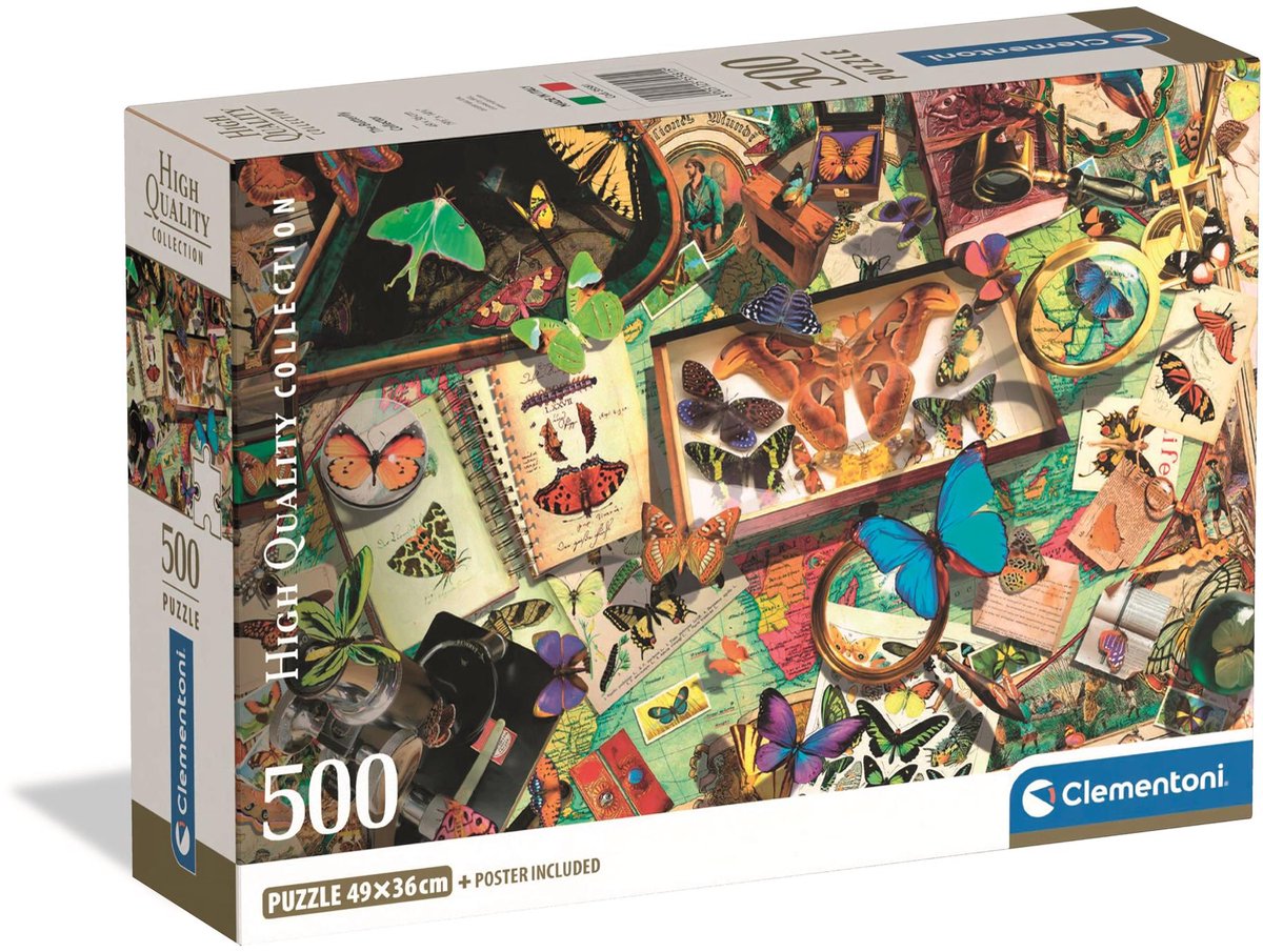 Clementoni puzzle le collectionneur de papillons, 500 pcs.