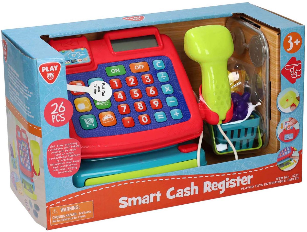 Caisse enregistreuse Playgo avec accessoires - 26 pcs.