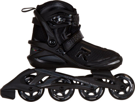Roces icon 80 rollers en ligne adultes - roues 4x80mm - rollers fitness - noir - taille 39