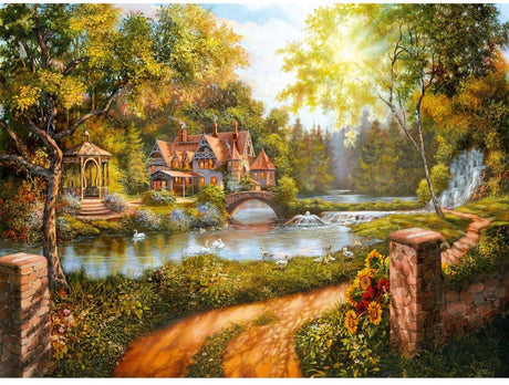 Puzzle Ravensburger Chalet au bord de la rivière - 500 pièces.