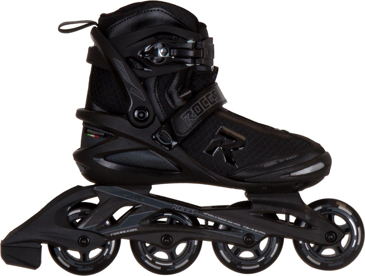 Roces icon 80 rollers en ligne adultes - roues 4x80mm - rollers fitness - noir - taille 38