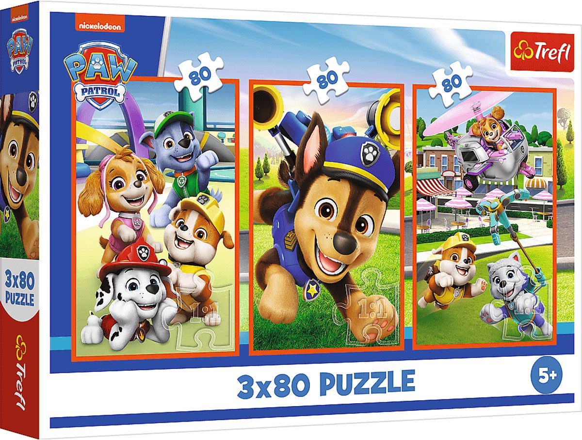 Trefl puzzle Paw Patrol 3x80 pièces FSC mix 70% - puzzle pour enfants.
