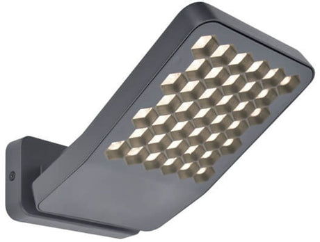 Lutec Atlantis - Applique LED pour l'extérieur - anti-éblouissement - aluminium haut de gamme - lumière puissante 2000lm - lumière blanche brillante 4000k - ip54 extra résistant aux intempéries - gris foncé