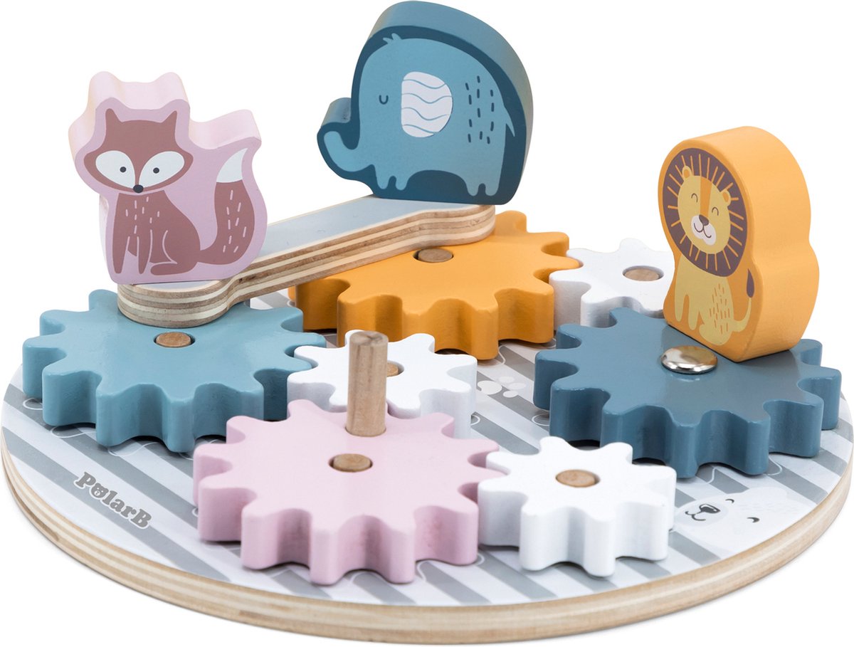 Jeu d'engrenages en bois Polarb ® - jouets en bois à partir de 18 mois