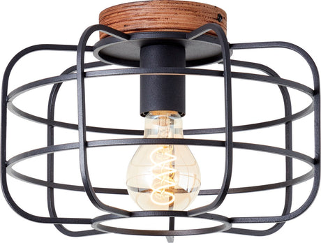 Brilliant Gwen - plafonnier - E27 max 1x60W - bois noir