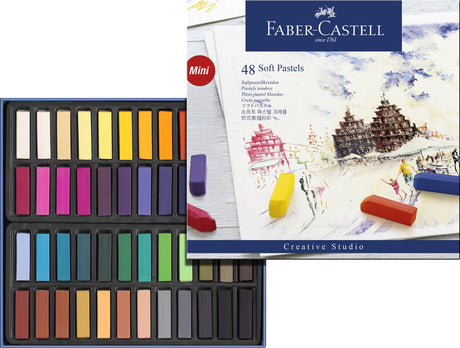 Faber castell fc-128248 trousse à crayons demi-longueur craie pastel de 48 pièces