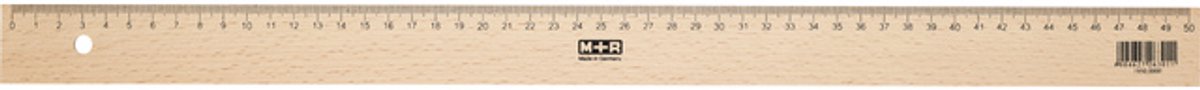 M+r règle mobius ruppert 50cm bois avec incrustation en métal