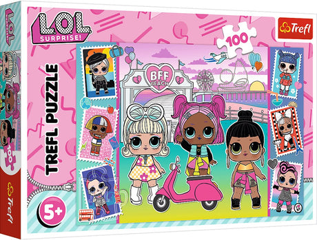 Puzzle Trefl poupées surprise mdr - 100 pièces - carton coloré.