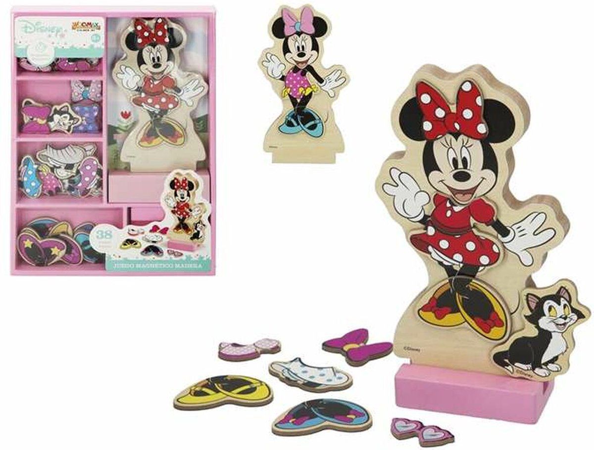 Woomax minnie mouse aankleed set - hout met magneet