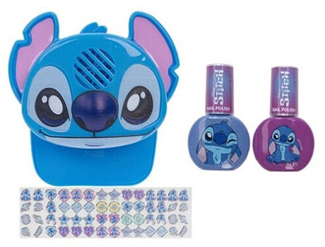 Disney Stitch Sèche-ongles avec 2 autocollants pour vernis à ongles – Bleu et violet – Kit de manucure pour enfants – Vernis à ongles – Joli cadeau pour Noël de Sinterklaas