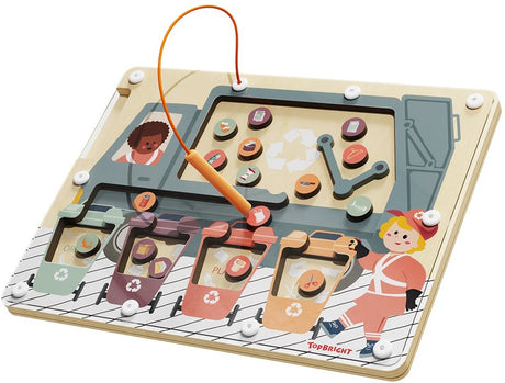 Planche d'activités en bois pour trieur de déchets Topbright