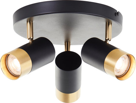 Brilliant vigolo - spot de plafond - gu10 3x5w - 3000k - or noir