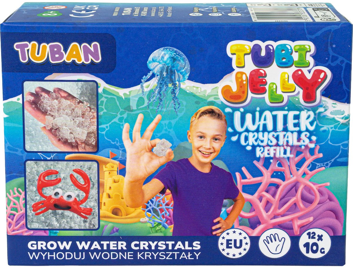 Jouets éducatifs Tuban - Cristaux d'eau de gelée de Tubi 12 x 10 g.