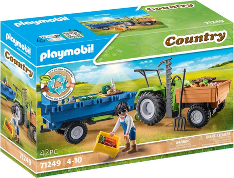 Tracteur country Playmobil avec remorque - 71249