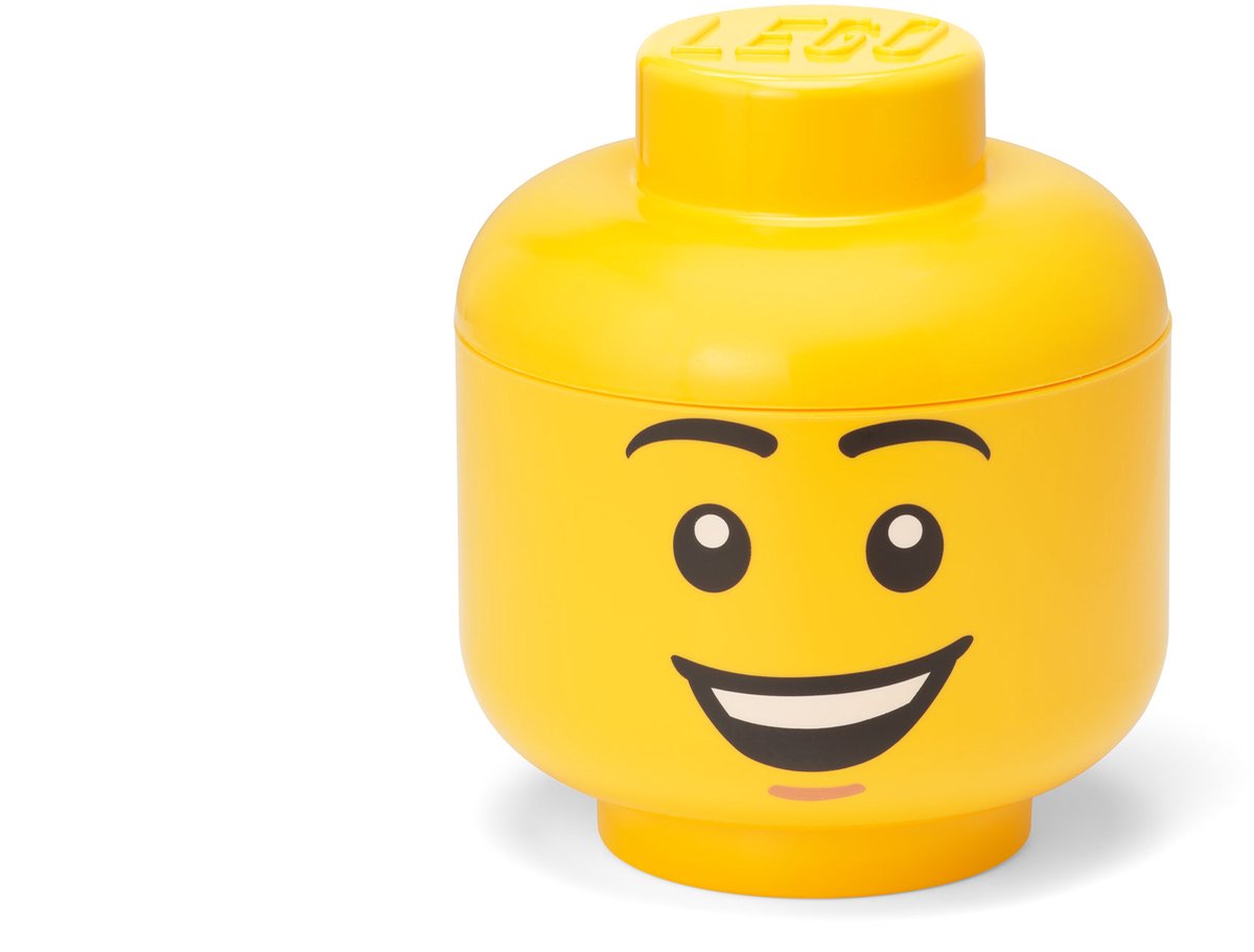 Boîte de rangement Lego, boîte de rangement, petite, 16 cm, tête, happy boy -