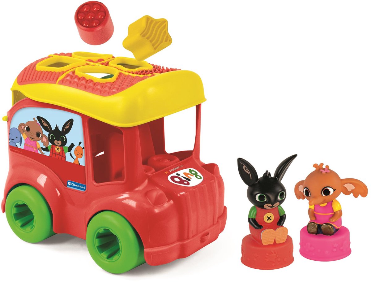 Clementoni baby - trieur de formes de bus bing, 7 pièces.