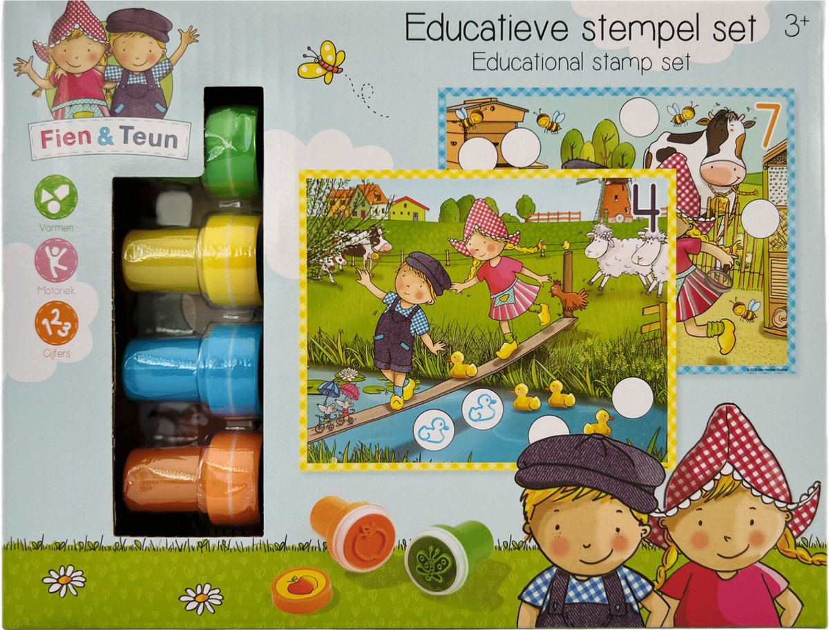 Bambolino jouets fien et teun jeu de tampons éducatifs 14 pièces | 2 pièces