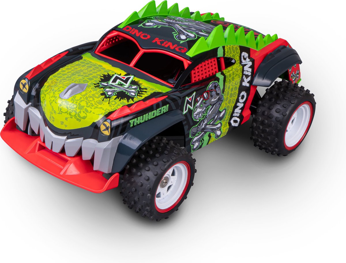 Nikko rc car dino truck - voiture contrôlable pour l'intérieur et l'extérieur - véhicule amphibie tout-terrain 4WD - avec batterie USB + chargeur - 14 km h - à partir de 6 ans