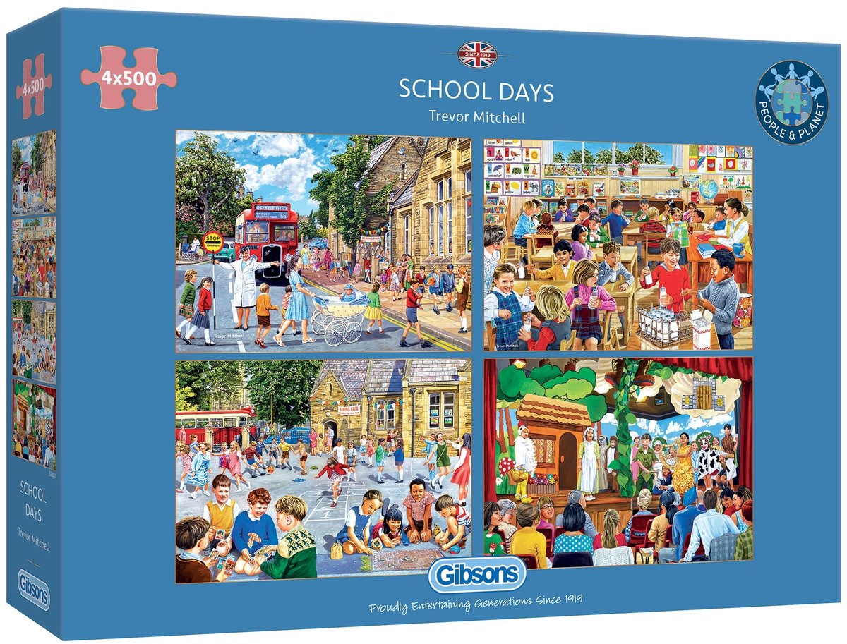 Gibsons - jours d'école (par Trevor Mitchell) - 4×500 pièces 48×34cm (l×h) - puzzle pour adultes