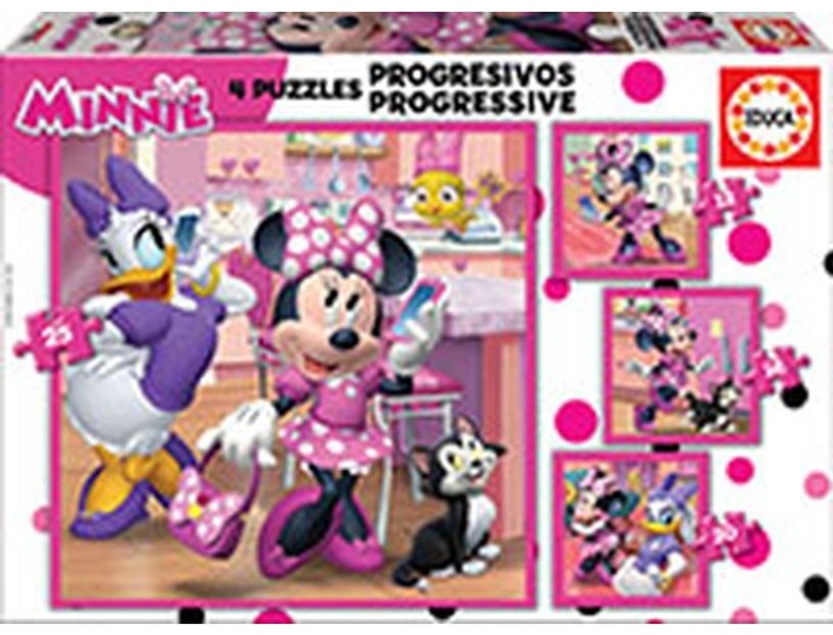 Educa puzzle minnie mouse progressif - Puzzle 4 en 1 en carton.