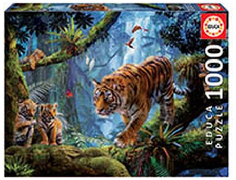 Educa - puzzle - 1000 pièces - tigres dans un arbre