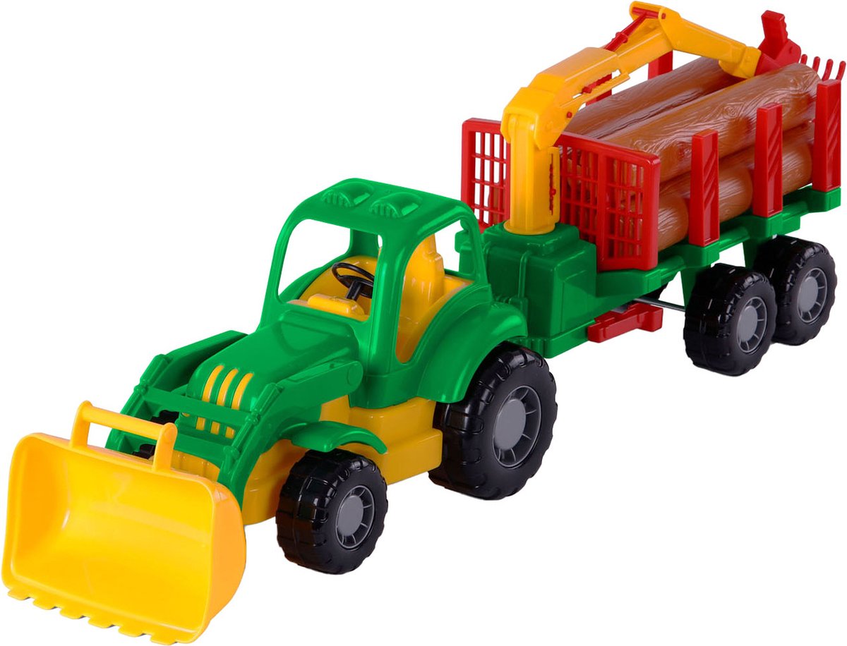 Cavallino Classic Tracteur avec remorque et bois, 61 cm
