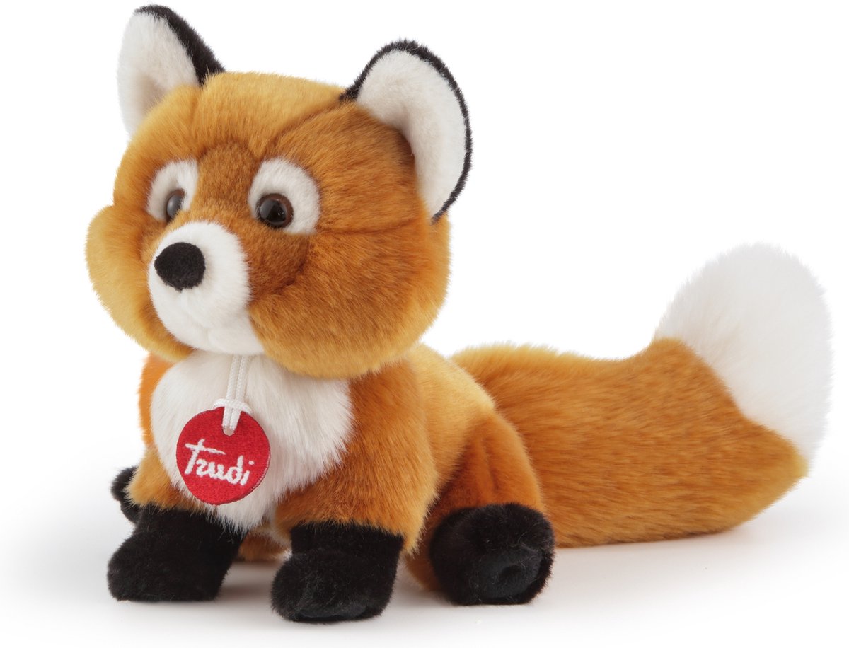 Trudi - peluche classique renard Vicky 19 cm - fait main en Italie - peluche de haute qualité - peluche pour garçons et filles - marron blanc - 16x18x19 cm taille s